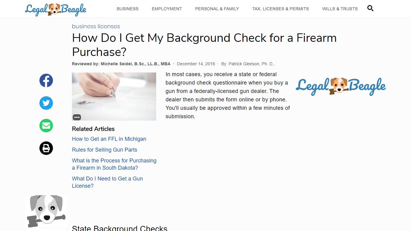 How Do I Get My Background Check for a Firearm Purchase?